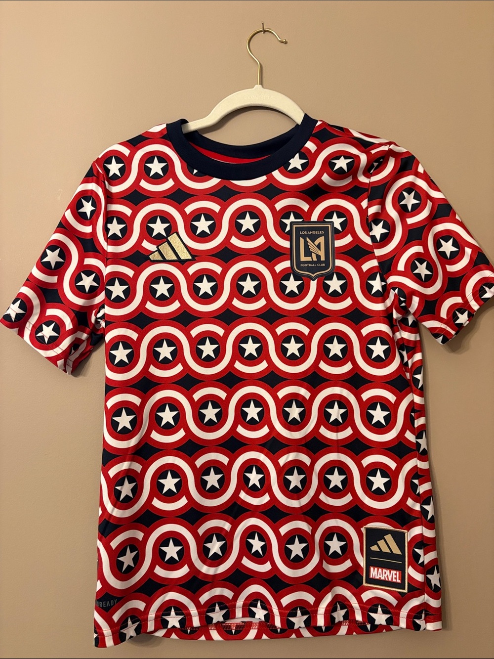 Adidas Kids' Red Captain America LAFC Soccer Jersey limited edition